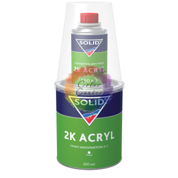 Акриловый грунт-наполнитель для авто Solid 5+1 2K Acryl, белый