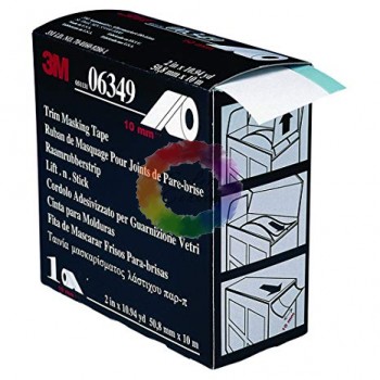 Маскирующая лента для уплотнителей вклеенных стекол 3M 06349, козырек 10 мм (50 мм х 10 м)